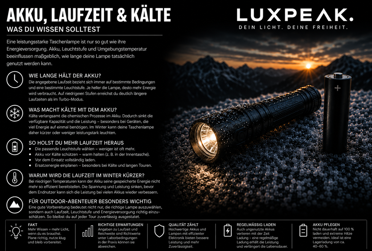 Akku, Laufzeit & Kälte – was du wissen solltest
